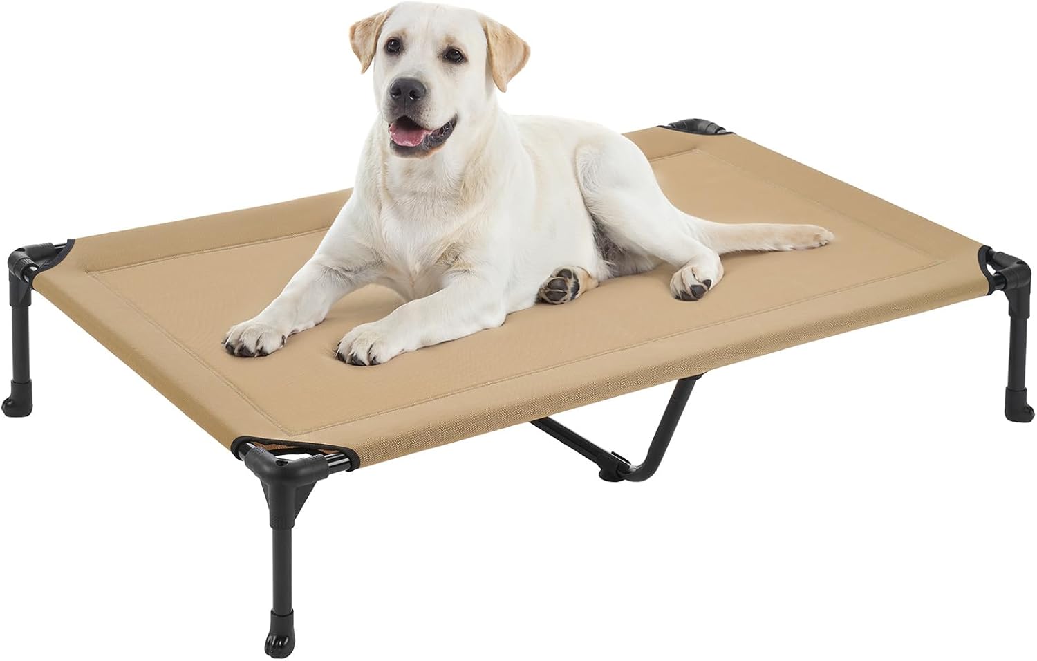 Veehoo Cooling Elevated Dog Bed, Durable Raised Pet Bed with Washable & Breathable Sandwich Mesh, No-Slip Feet, Outdoor Dog Bed, Portable Dog Cots Bed for Indoor & Outdoor, 47″ x 29″, Brown, CWC2439A
