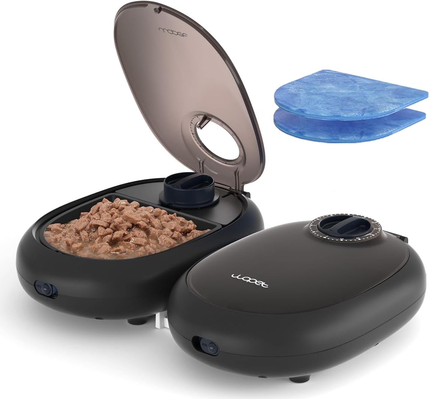 WOPET Automatic Cat Feeder, 48-Hour Timed Pet Food Dispenser with Ice Pack for Freshness, Yogurt & Canned Meals – Perfect for Cats, Kittens & Small Dogs