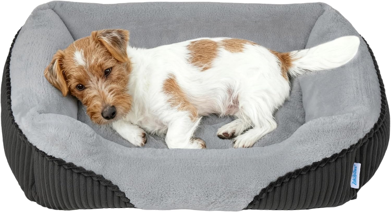 Washable Orthopedic Dog Bed – Soft Calming Pet Cuddler with Anti-Slip Bottom, Durable Plush Puppy Bed for Sleeping and Resting, Medium(25″x21″x7″)