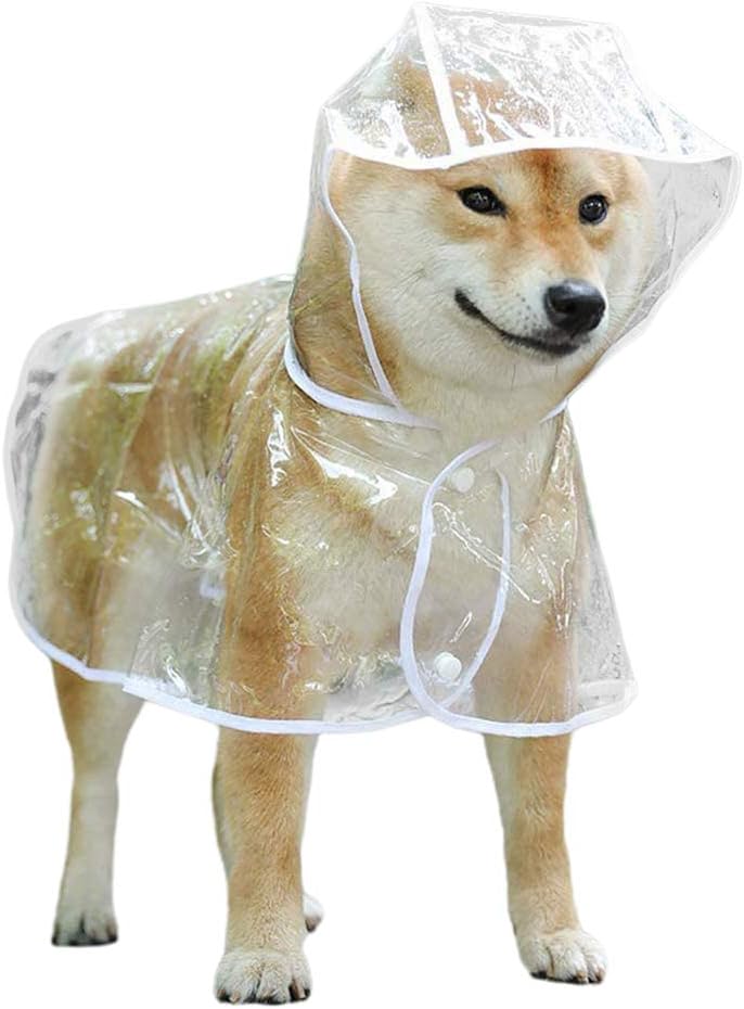 Zerodis Dog Raincoat, Transparent Pet Raincoat Comprehensive Pet Raining Coat Bite Pet Rain Poncho for Golden Retriever Samoyed Schnauzer (M)