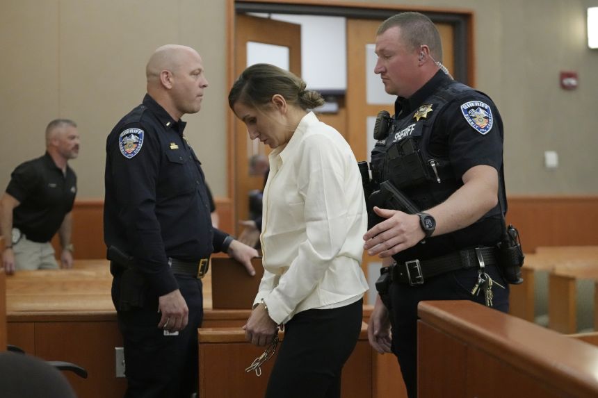 Kouri Richins appears at a bail hearing on June 12, 2023, in Park City, Utah. A judge ruled to keep her in custody for the duration of her trial.