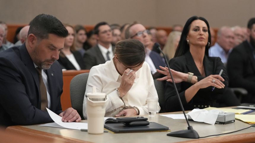 Richins cries during a bail hearing in June 2023.