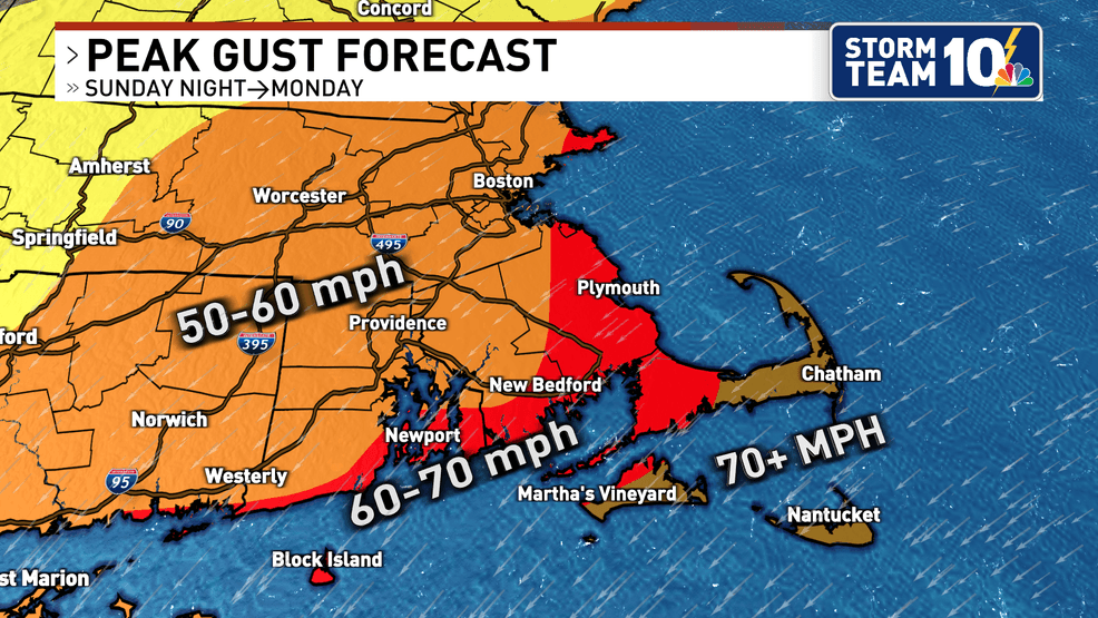 Gusts of 50-70 mph will blow and drift snow, reducing visibility, leading to treacherous travel, and potential power outages. (WJAR){p}{/p}