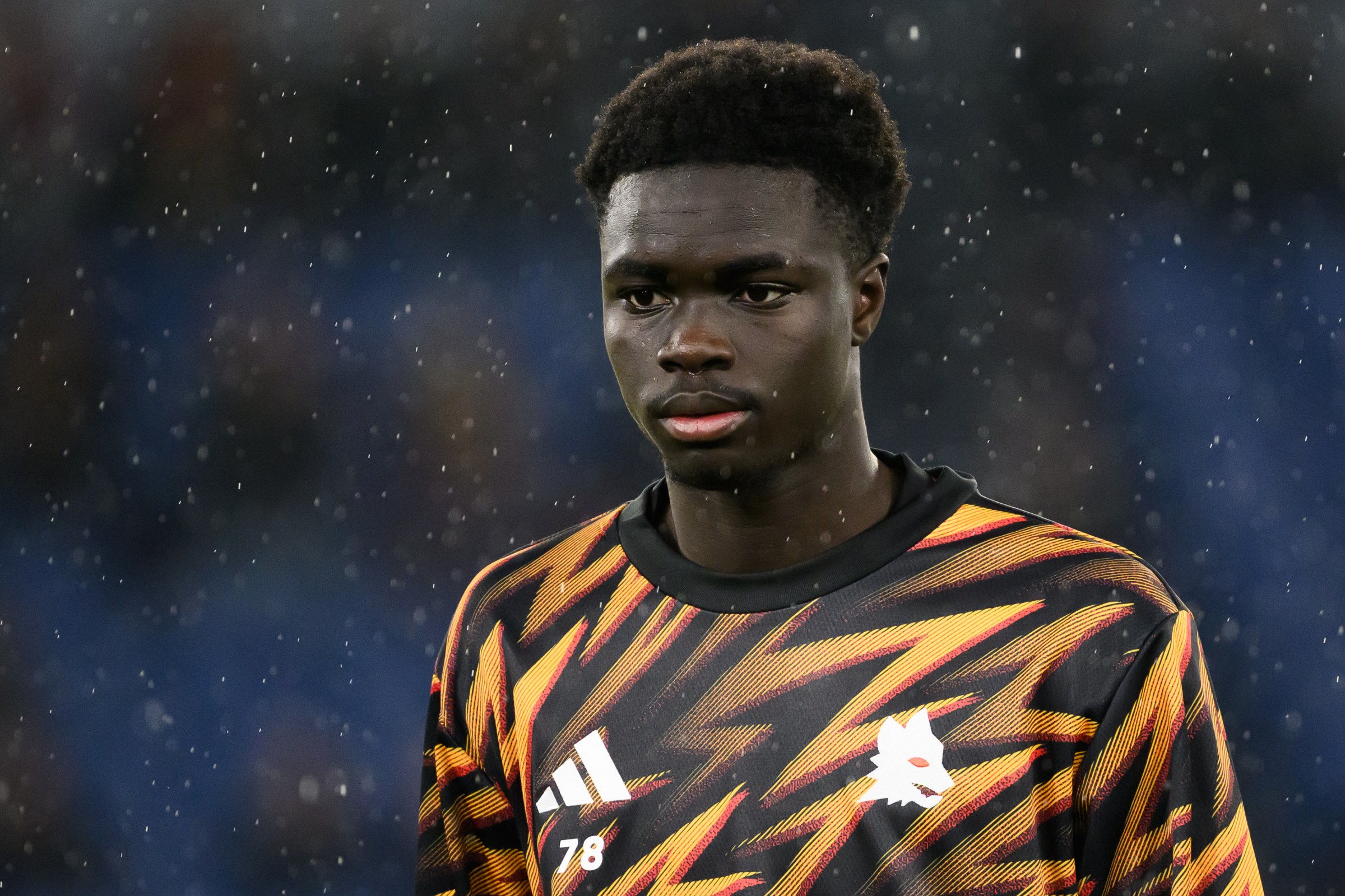 Robinio Vaz of AS Roma warms up during the Serie A 2025/2026 football match between AS Roma and AC Milan at Stadio Olimpico. Rome (Italy), January 25th, 2026 (Photo by Elianton/Mondadori Portfolio via Getty Images)