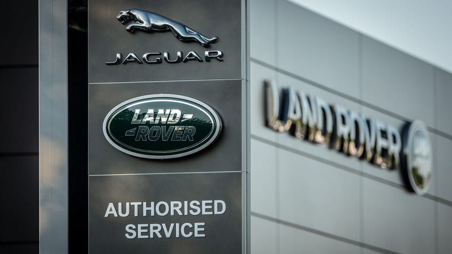 Land Rover logo displayed at a Jaguar Land Rover car dealership