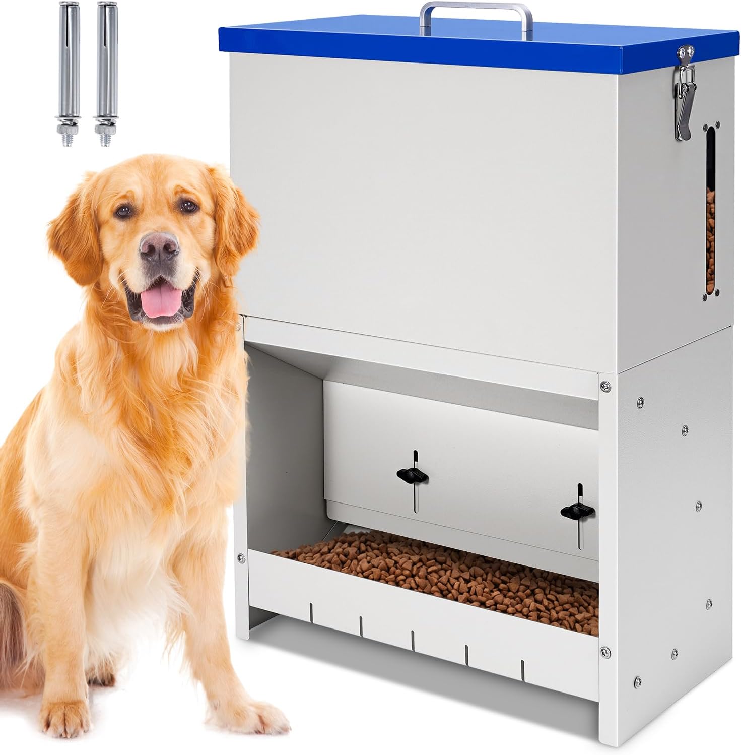 22lbs Gravity Dog Feeder – Automatic Dog Feeder Large Breed Outdoor Pet Feeding Station Auto Dry Food Dispenser for Pet Cat Dogs