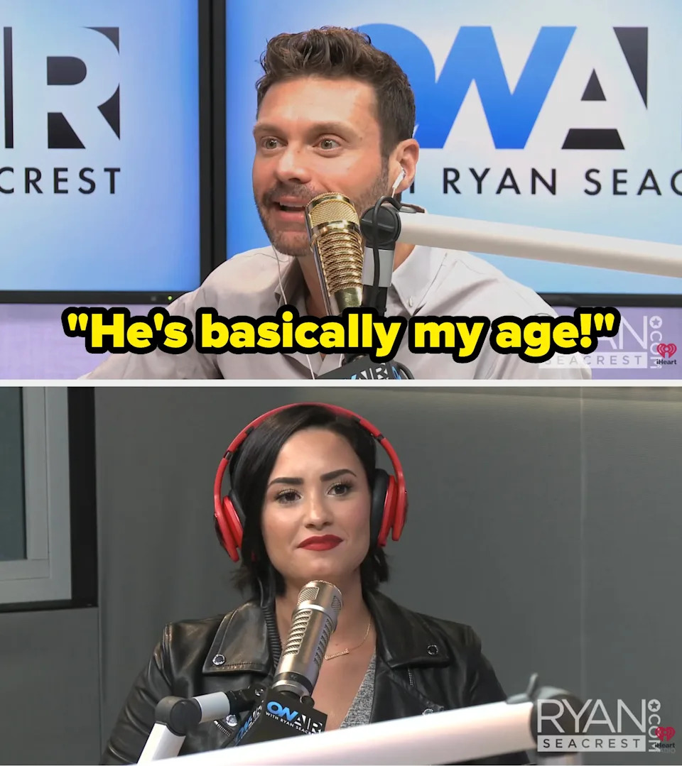 Ryan and Demi speaking in a radio studio