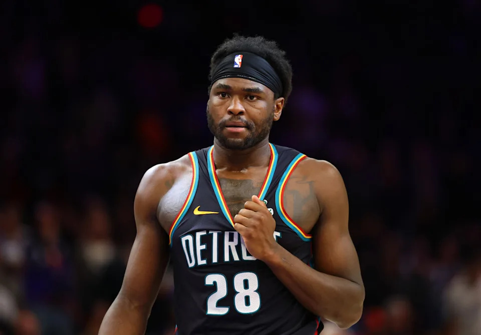 Detroit Pistons forward Isaiah StewartMark J&period; Rebilas-Imagn Images
