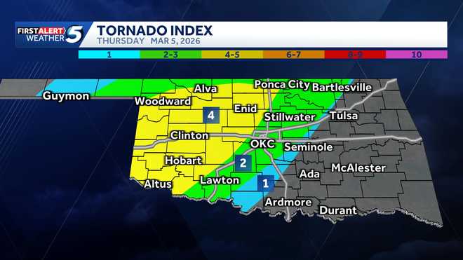 March 5, 2026 Oklahoma tornado risk