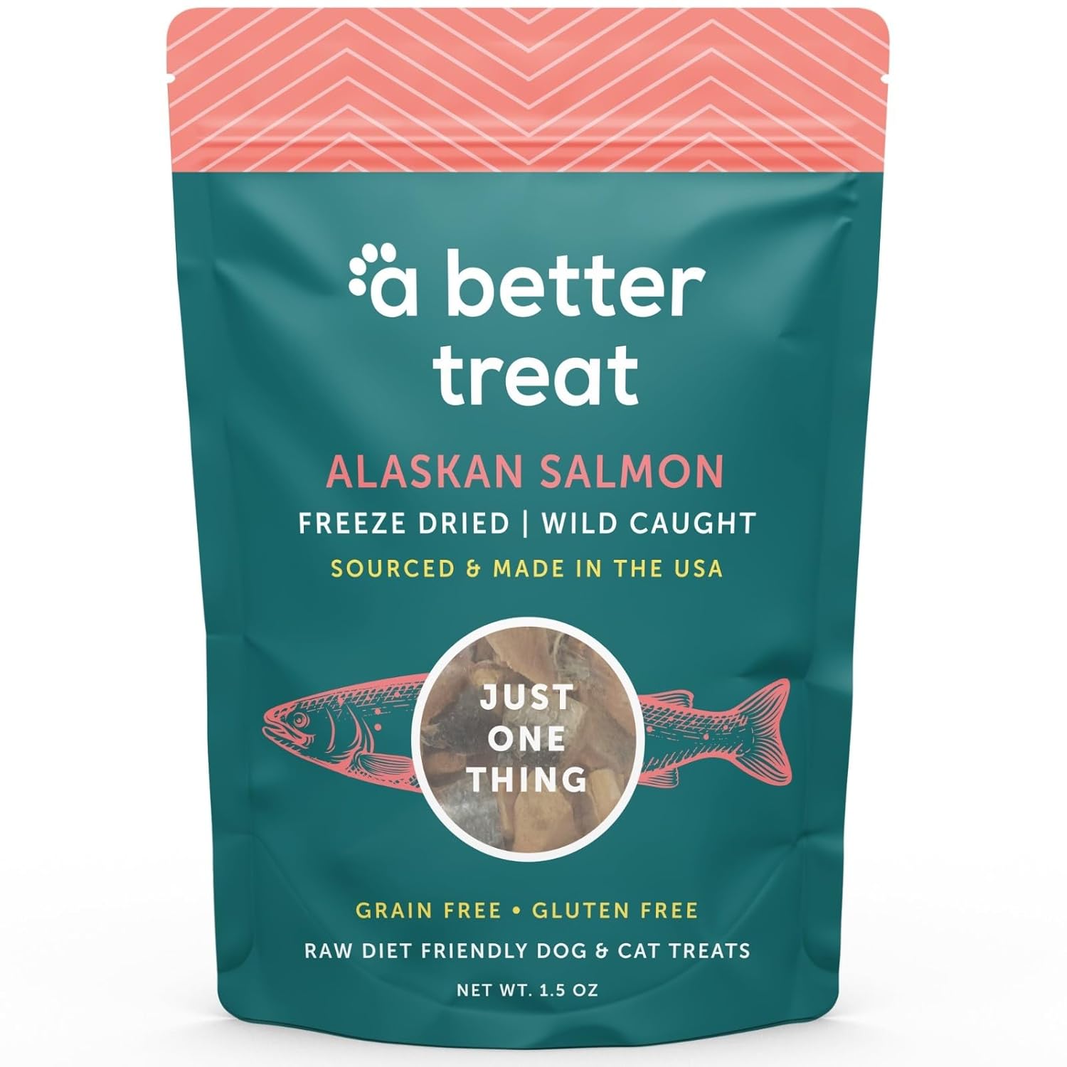A Better Treat – Freeze Dried Salmon Dog Treats, Wild Caught, Single Ingredient | Natural High Value | Gluten Free, Grain Free, High Protein, Diabetic
