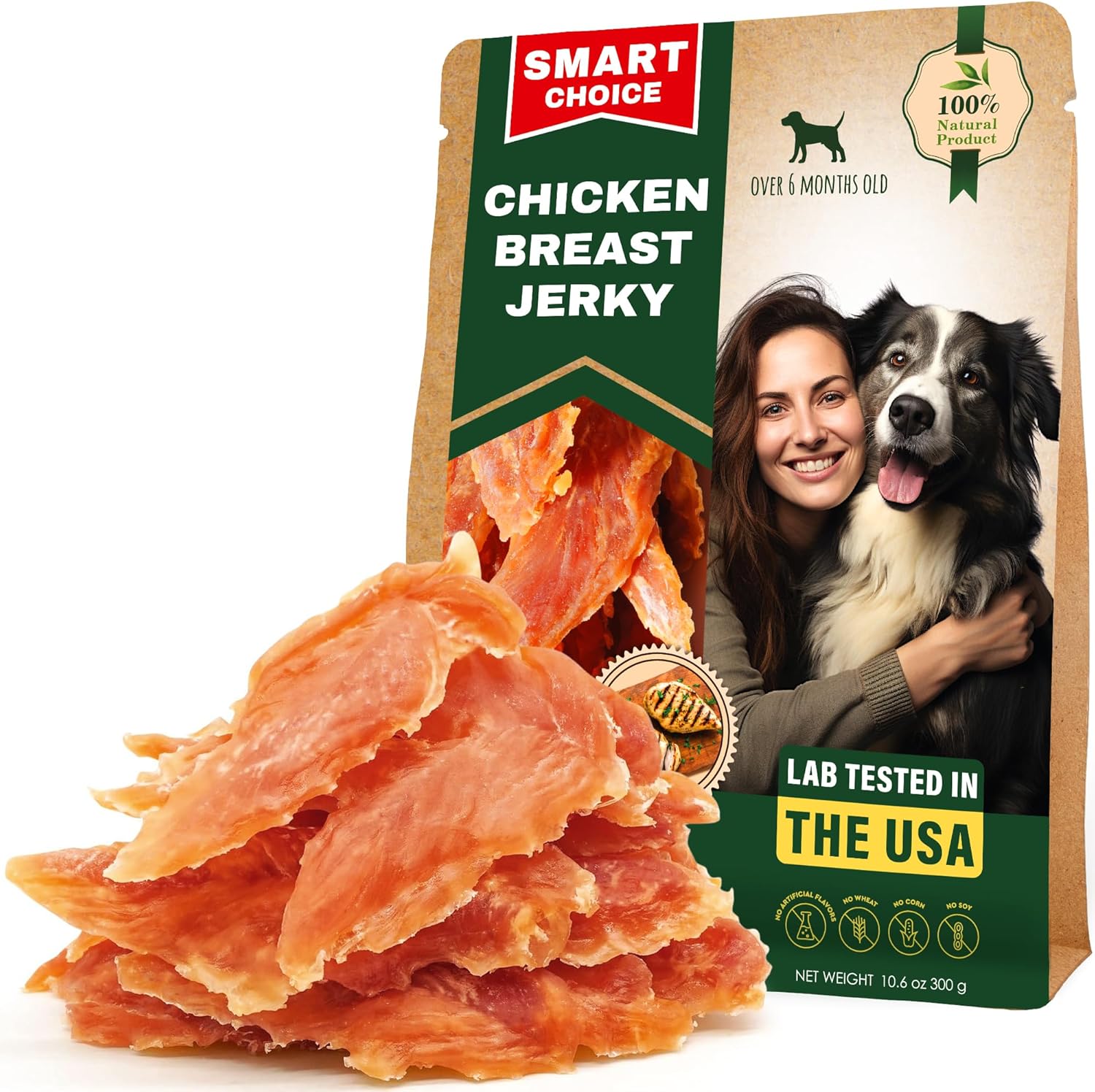 Beloved Pets Dog Treats Chicken Jerky 10.6 Oz – Healthy Chews for Large, Medium & Small Breeds – Pet Natural Training Snacks Strips – Grain Free & Human Grade Meat – Rawhide Free Puppy Treats