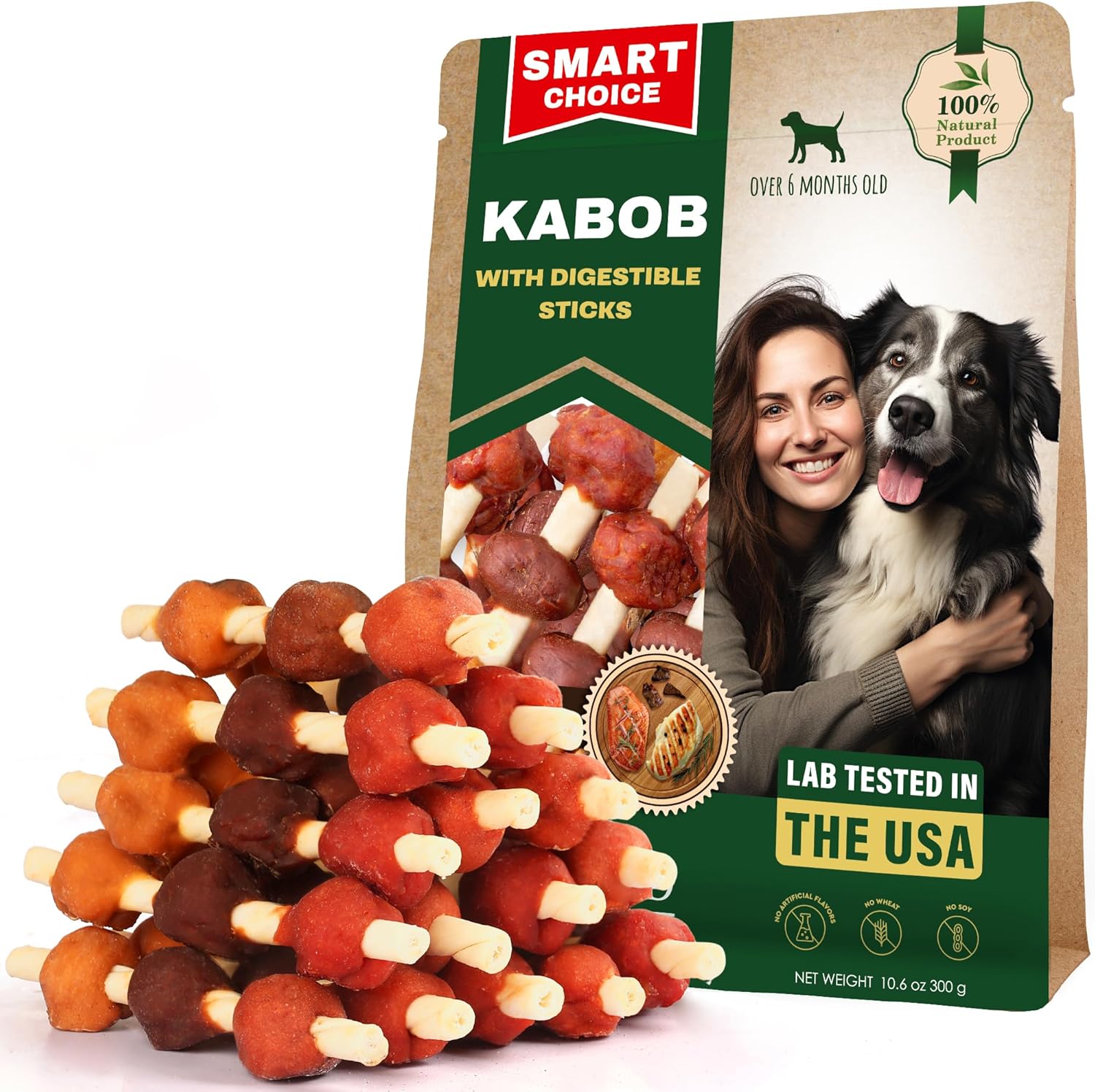 Beloved Pets Dog Treats Rawhide-Free Kabobs with Duck & Chicken Human Grade Meat 10.6 oz – All Natural Pet Dried Snacks & Grain Free Long Lasting Chews for Large & Small Dogs – Supports Healthy Teeth