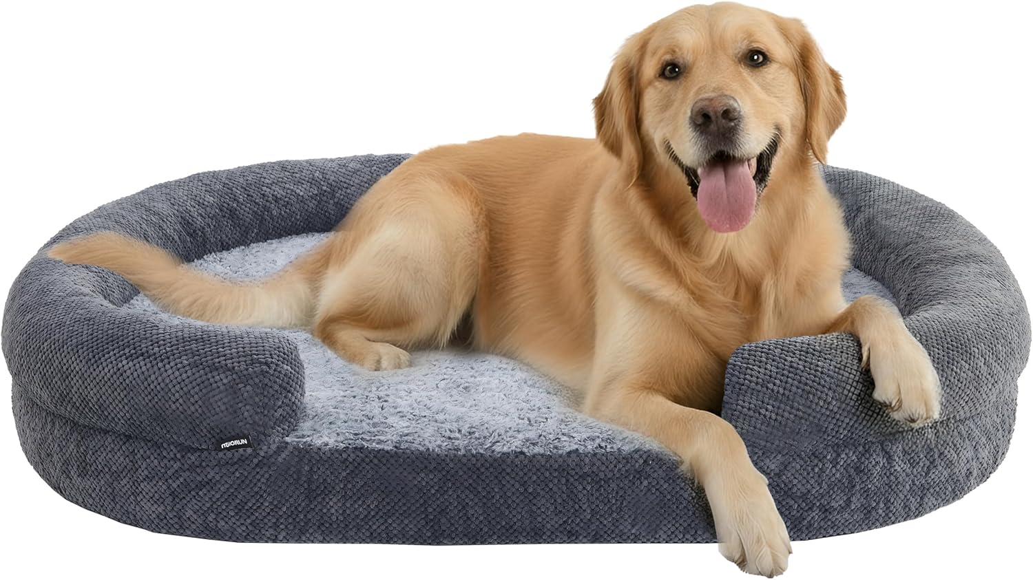 Bolster Dog Bed, Large Orthopedic Dog Bed with Memory Foam, Spacious Pet Couch Bed with Supportive Structure, Removable Washable Cover, Durable and Stylish Dog Bed for Large Dogs
