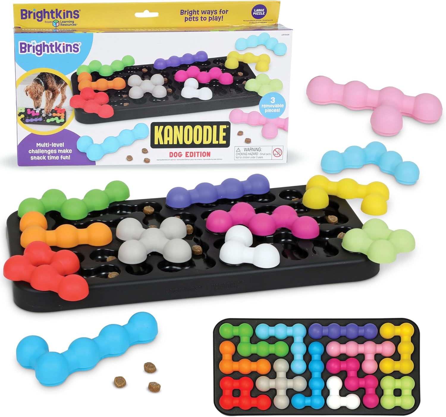 Brightkins Kanoodle Dog Edition Large – Puzzle Toys for Dogs, Interactive Dog Toys, Large Puppy Treat Toy, Cat Puzzle Feeders, Brain Training for Dogs, Mental Enrichment Pet Games, Puzzles for Puppies
