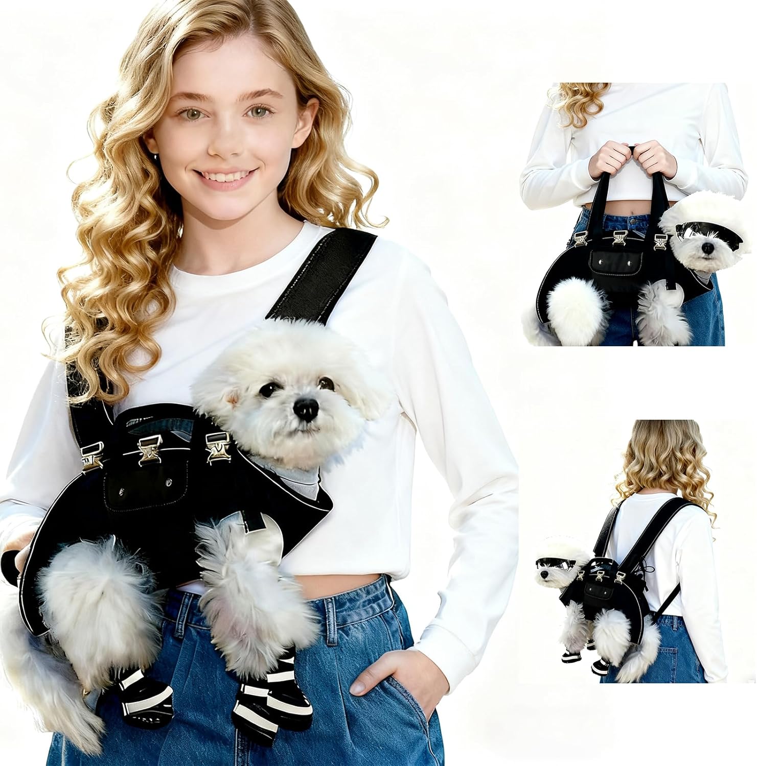 Dog Backpack Carrier for Dogs – Dog Carrier Backpack, Adjustable Padded Breathable Straps for Dogs, Disabled, Joint Injuries, Arthritis (18–30 lbs)