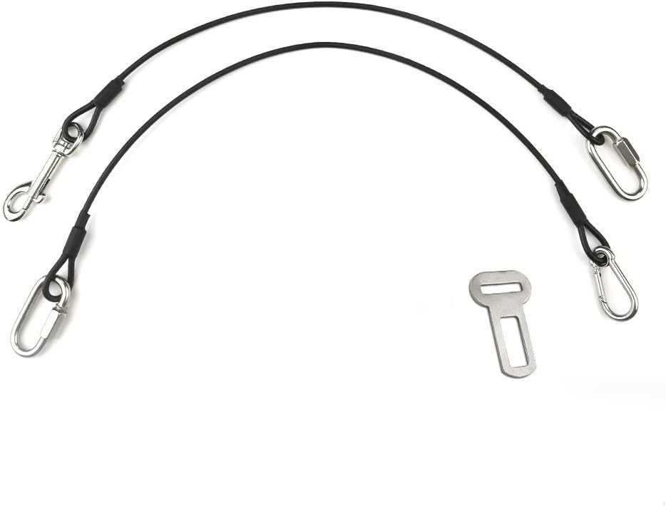 Dog Car Seat Belt Restraint, Sonku 2 Pack Proof Steel Cable Safety Vehicle Belt Fit for Small, Medium, Large, and X-Large Dogs