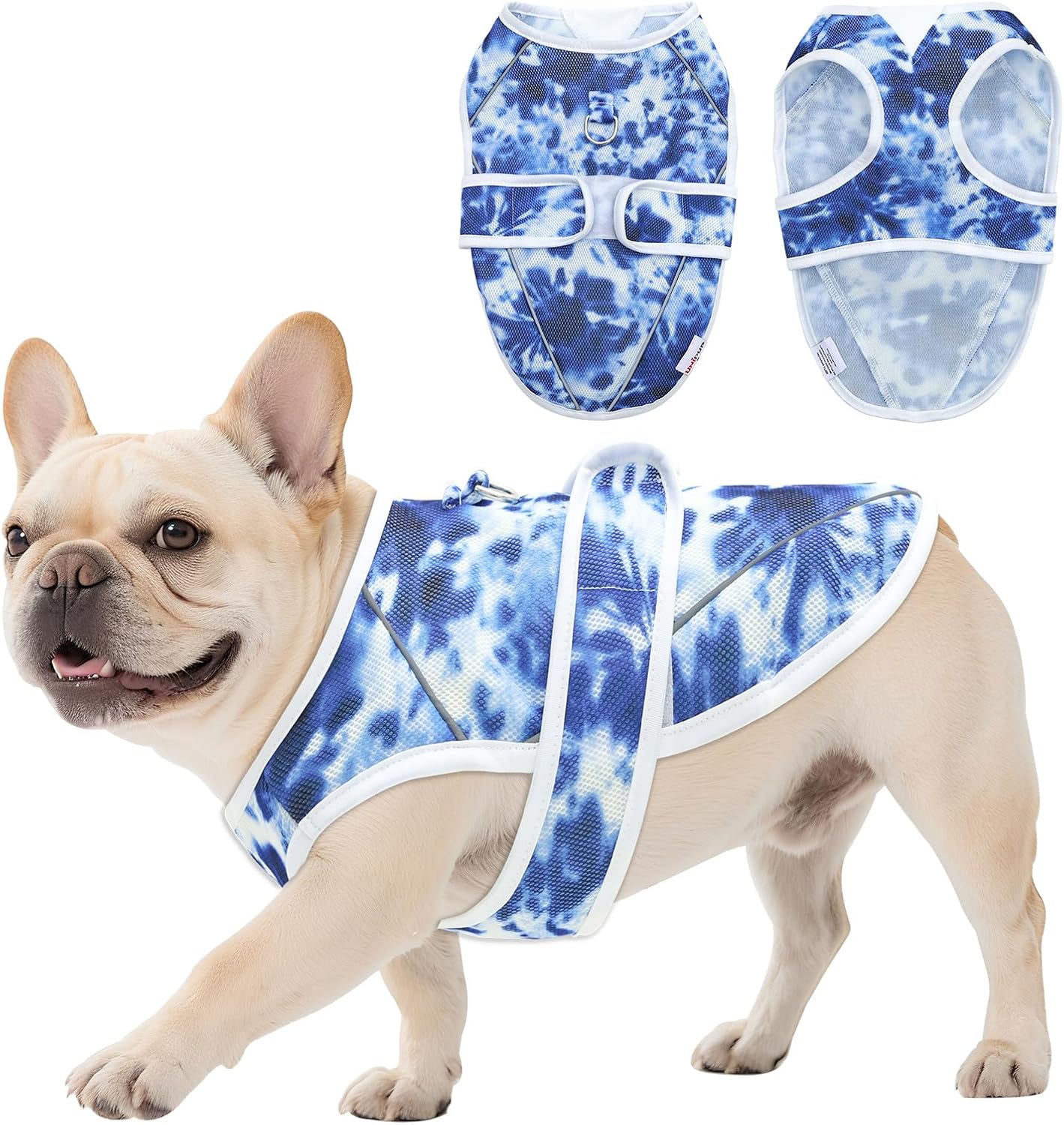Dog Cooling Vest – Lightweight Pet Cooling Shirt 3D Breathable Mesh, Reflective Strips & UV Protection for Walking, Hiking, Park – Adjustable Fit Dog Cooler Jacket with D-Ring U-DCV04S