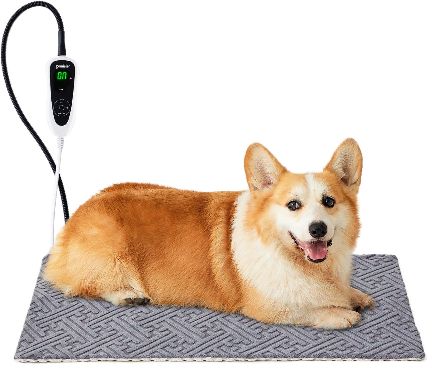 Dog Heating Pad 28×18 Inch – 11 Adjustable Temperature and 25 Timer Options, Heated Dog Bed Indoor Waterproof with Chew-Resistant Cord for Large Dogs