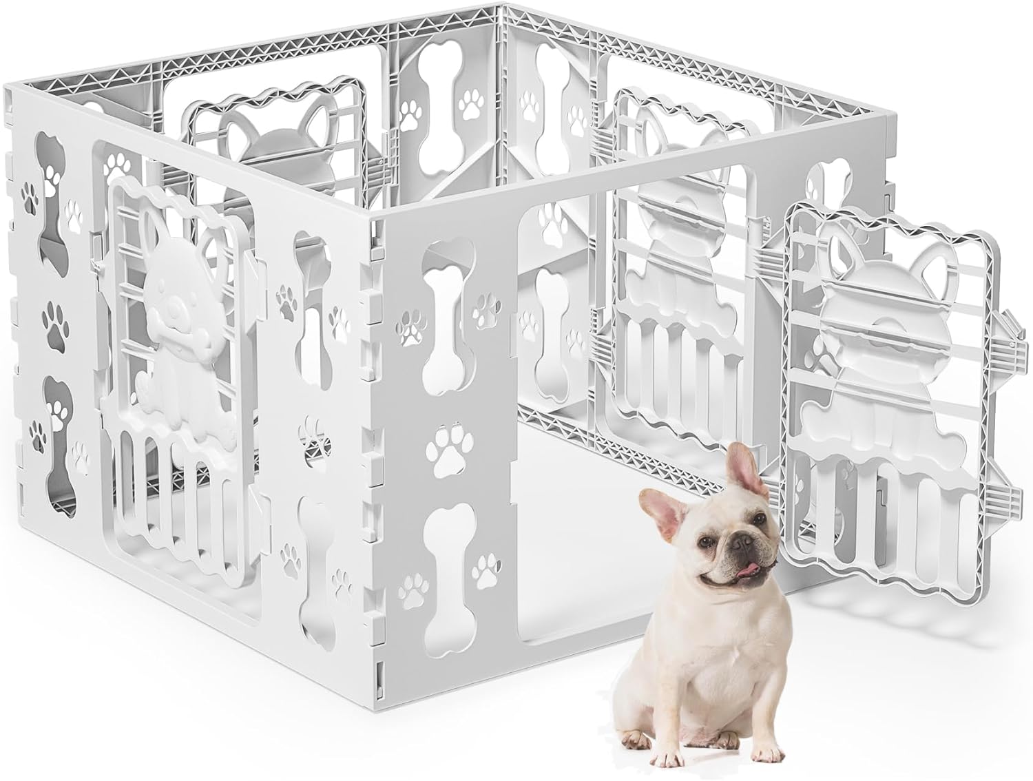 Dog Playpen for Dogs Indoor Small Dog Play Pen Indoors Outdoors Portable Dog Pen 4-Panel & 4-Door Pet Fence Unique Design