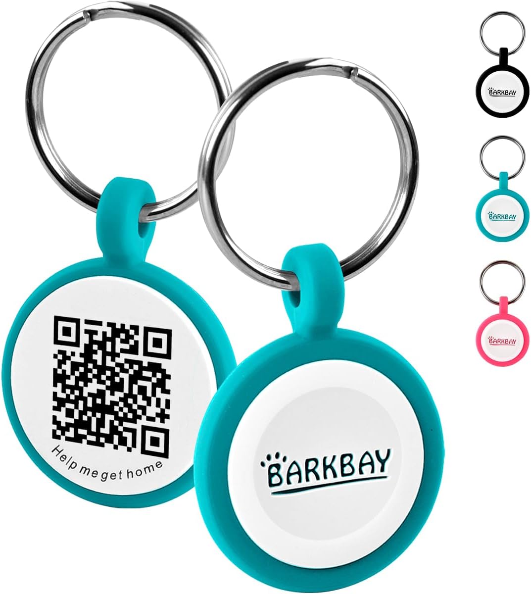 Dog Tags Personalized,QR Code Smart Pet ID Name Tag,Instant Location Alerts,Easy Online Profile Updates,No Fees,No Apps,Anti-Lost,Waterproof Silicone Dog Cat Tag for Small,Medium,Large Dogs(Blue)