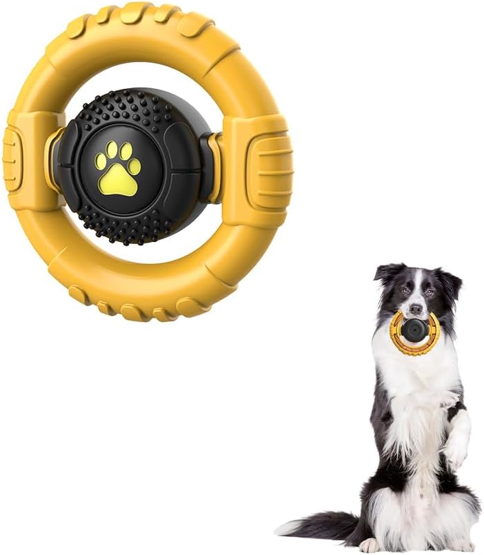 Dog Toys for Aggressive Chewers Large Medium Breed, Indestructible Squeaky Dog Chew Toys, Tough Nylon Rubber Interactive Dog Toys to Keep Them Busy