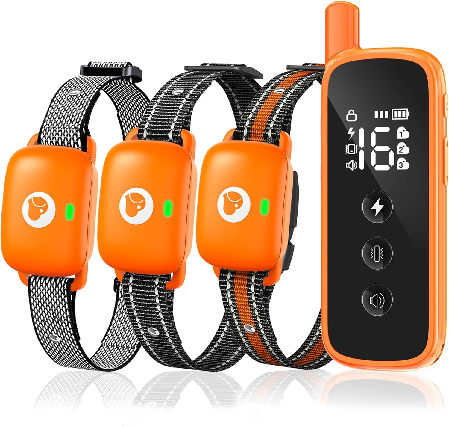 Dog Training Collar – 2600FT Dog Shock Collar with Remote Control, Beep/Vibration/Shock, Security Lock, IP68 Waterproof Rechargeable Electric Collar for All Breeds (Orange)