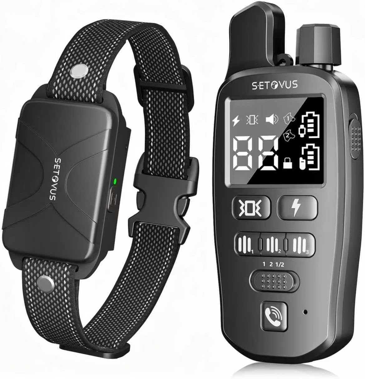 Dog Training Collar, 4500 FT Waterproof Bark Collar,Shock Collar for Dogs, Rechargeable Electric Collar with Recording & Calling & Vibration & Shock for All Breeds (Dark Gray)