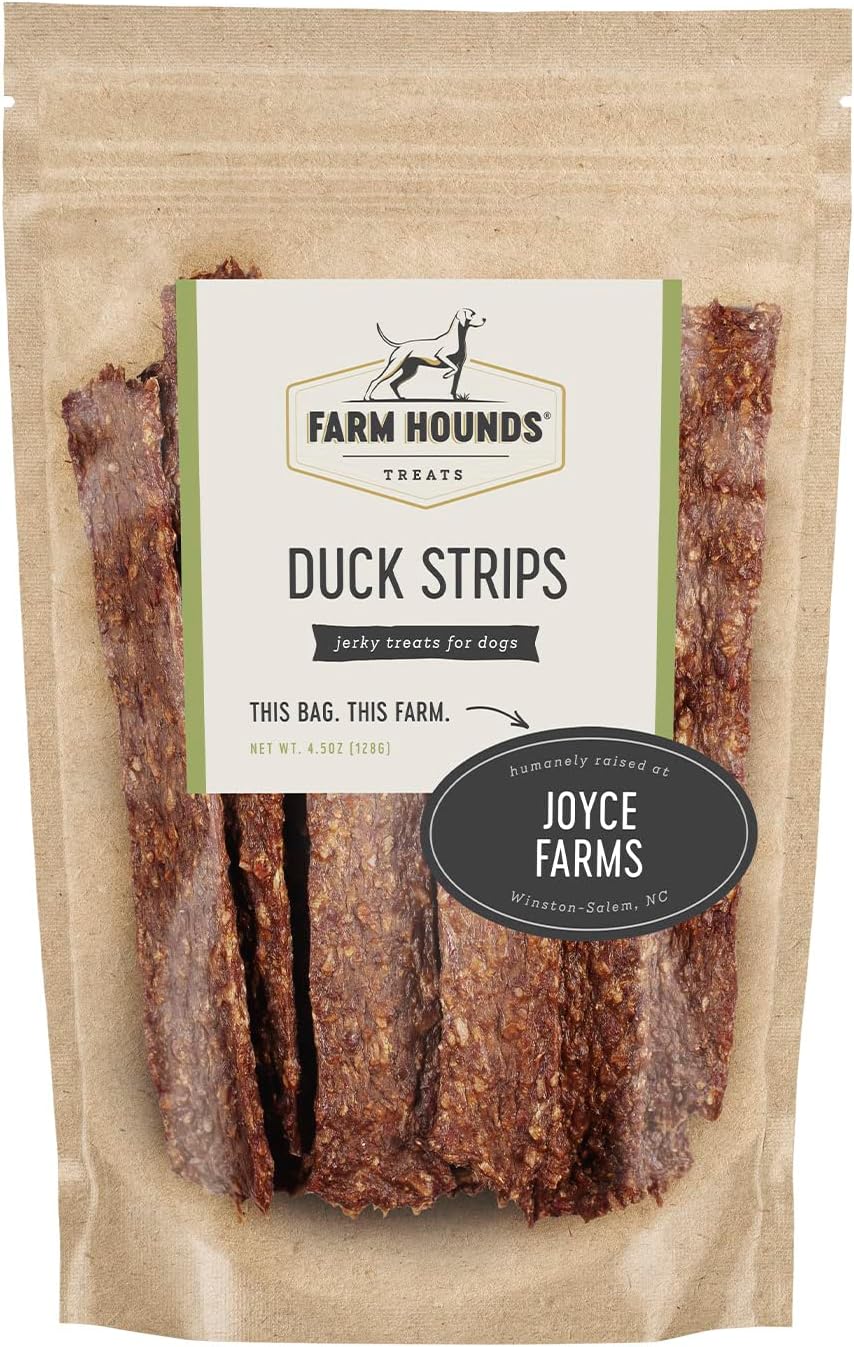 Farm Hounds – Duck Strips – Premium Natural Jerky for Dogs – Made from 100% Humanely Raised Duck – Break-to-Size – Great for Training & Treats – No Added Fillers – Made in USA – 4.5 oz – 1 Pack