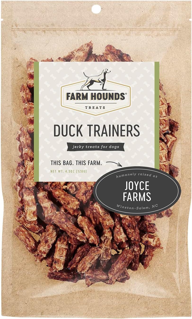 Farm Hounds – Duck Trainers – Premium Natural Jerky for Dogs – 100% Humanely Raised – Easy-Break – Great for Training & Treats – No Added Fillers – Made in USA – 4.5 oz – 1 Pack