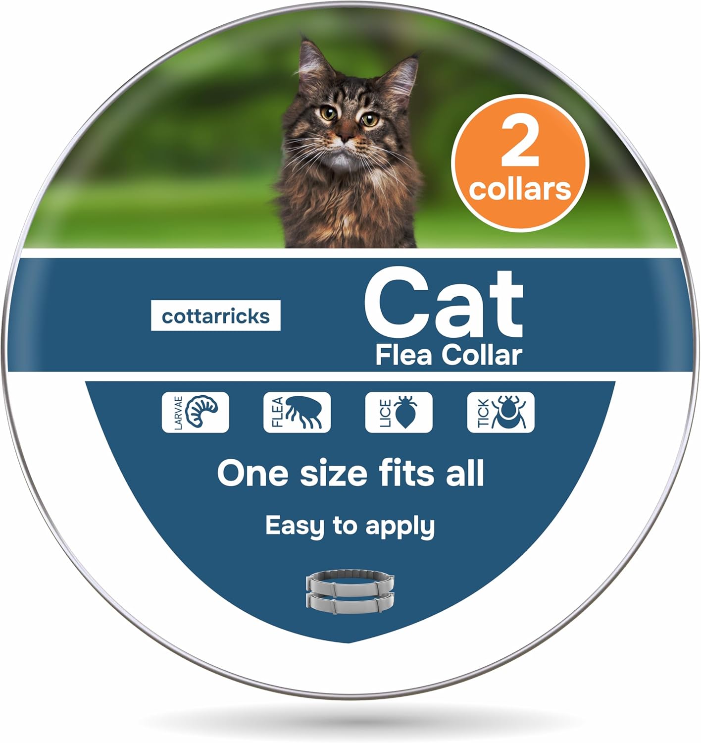 Flea and Tick Prevention for Cats – Collar – 2 Count – Adjustable