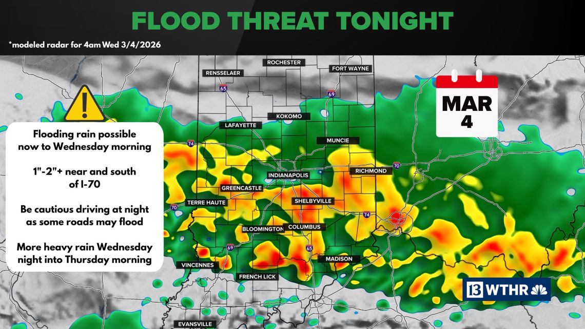 Flood Watch issued: “Rain Train” targeting central and southern Indiana | 13Weather Blog
