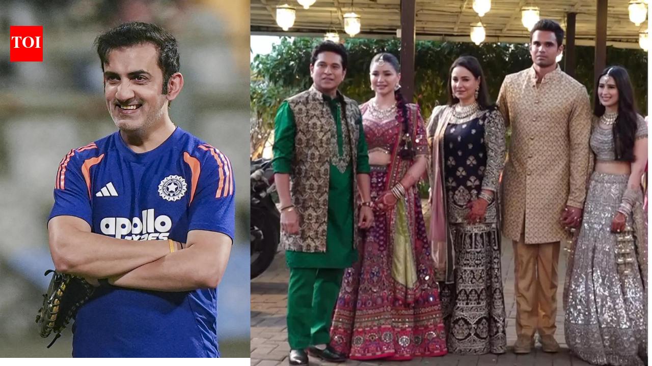 Gautam Gambhir attends Arjun Tendulkar’s wedding hours before India vs England T20 World Cup semifinal – Watch | Off the field News