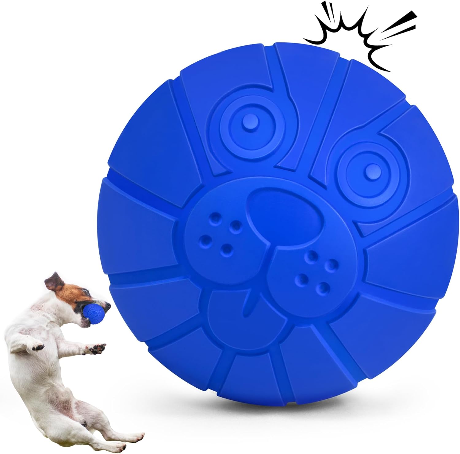 Indestructible Dog Toys for Aggressive Chewers, Squeaky Balls for Large Dogs, Interactive Squeaky Dog Balls for Aggressive Chewers, Outdoor Tough Chew Toys for Dogs to Relieves Anxiety