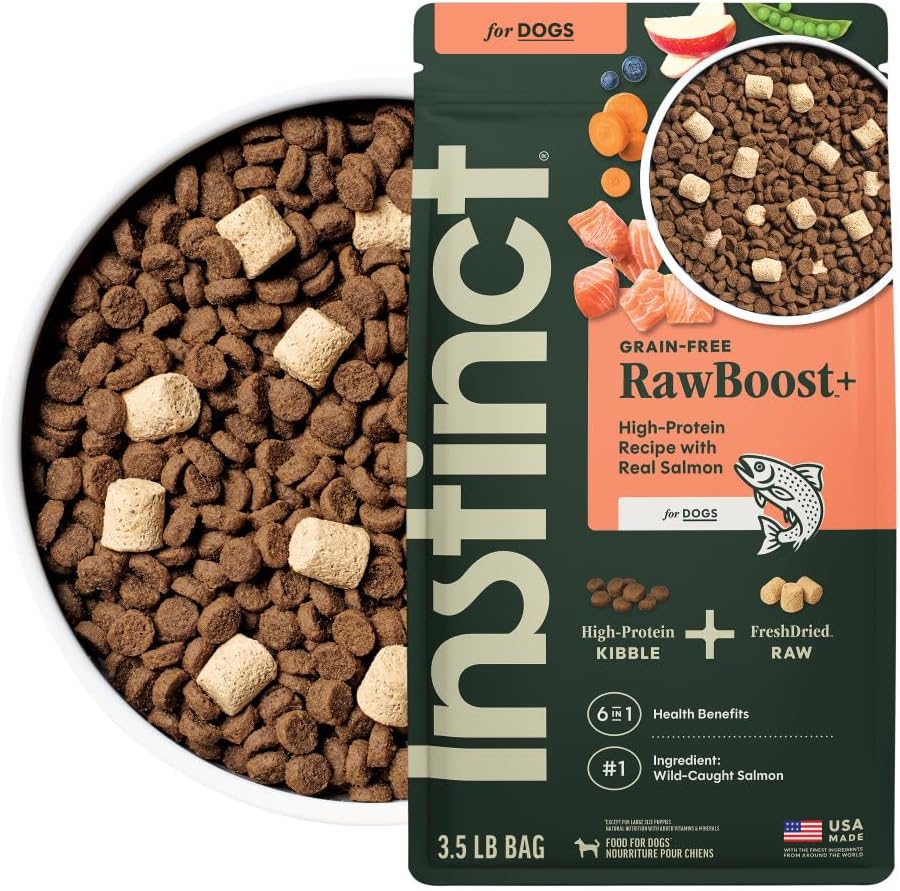 Instinct RawBoost, Natural Dry Dog Food with FreshDried Raw, High Protein, Grain-Free Recipe – Real Salmon, 3.5 lb. Bag
