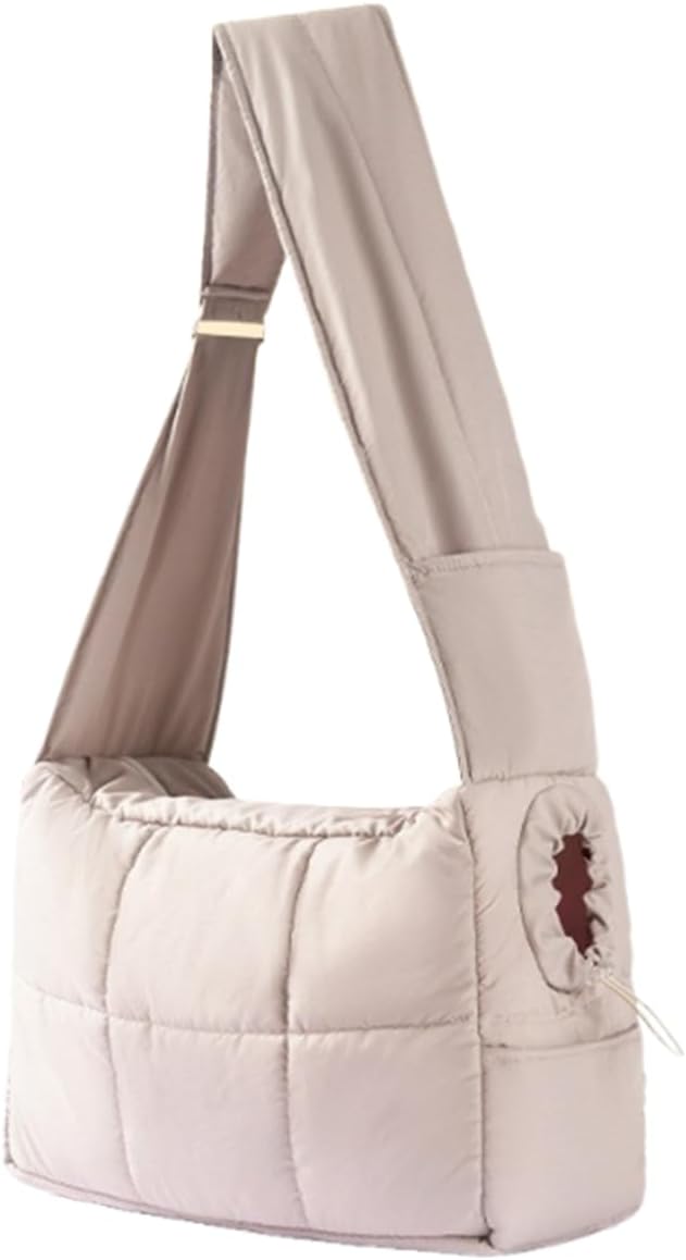 Mini Dog Purse Carrier with Pockets, Warm Cute Pets Bags with Secure Harness Clip, Cat Shoulder Bag for Outings, Lightweight Puppies Bags Kennel, Trained Pets Handbag Outdoor(Gray,One Size)