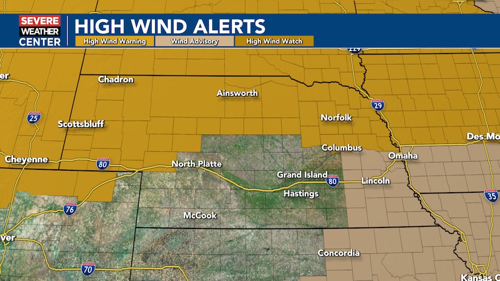 Thursday High Wind Alerts