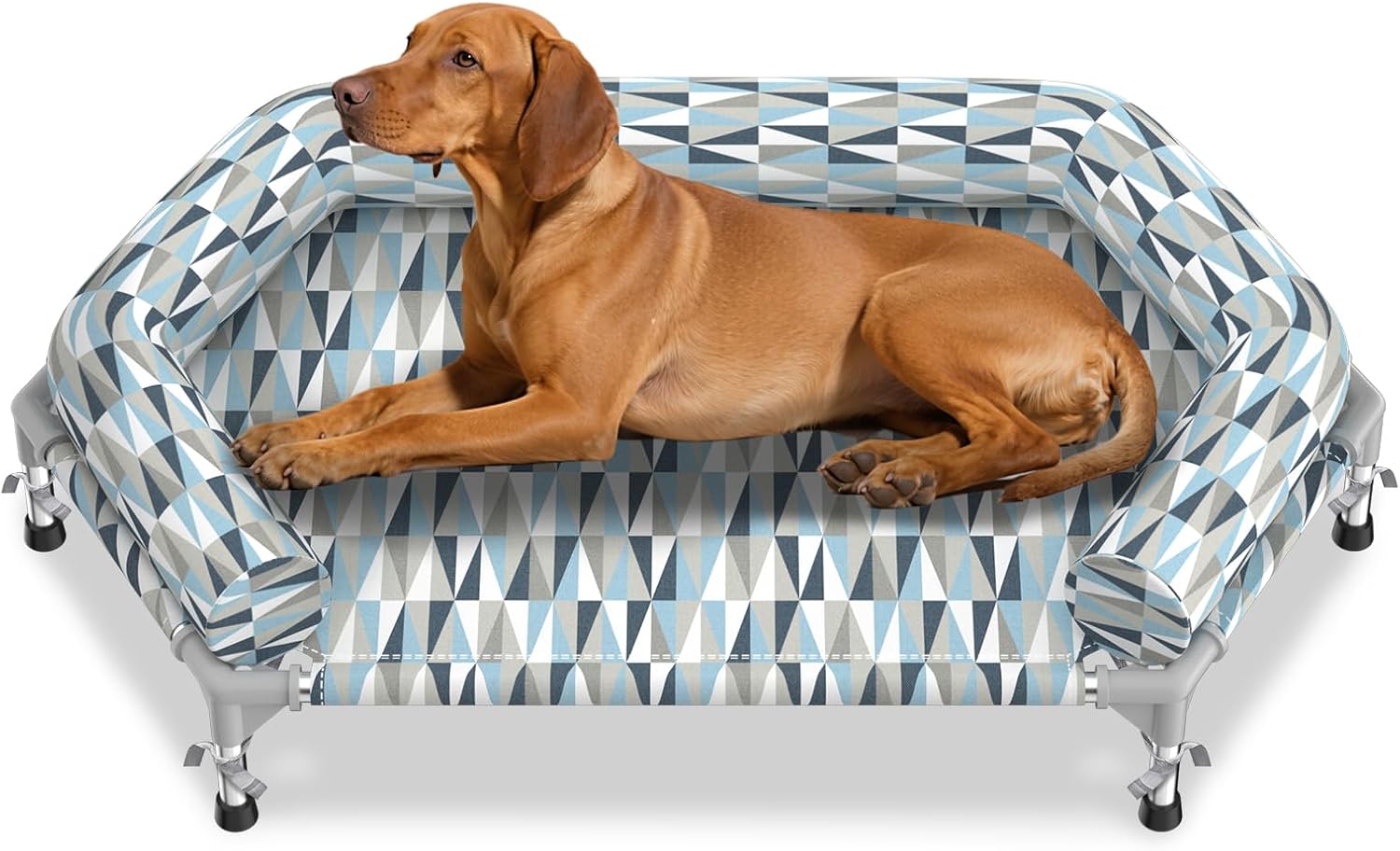 Orthopedic Dog Bed – Beds Bolster,Cooling Elevated Dog Beds with Metal Frame,Raised Dogs Bed,Easy to Assemble,Up to 80 lbs,Medium