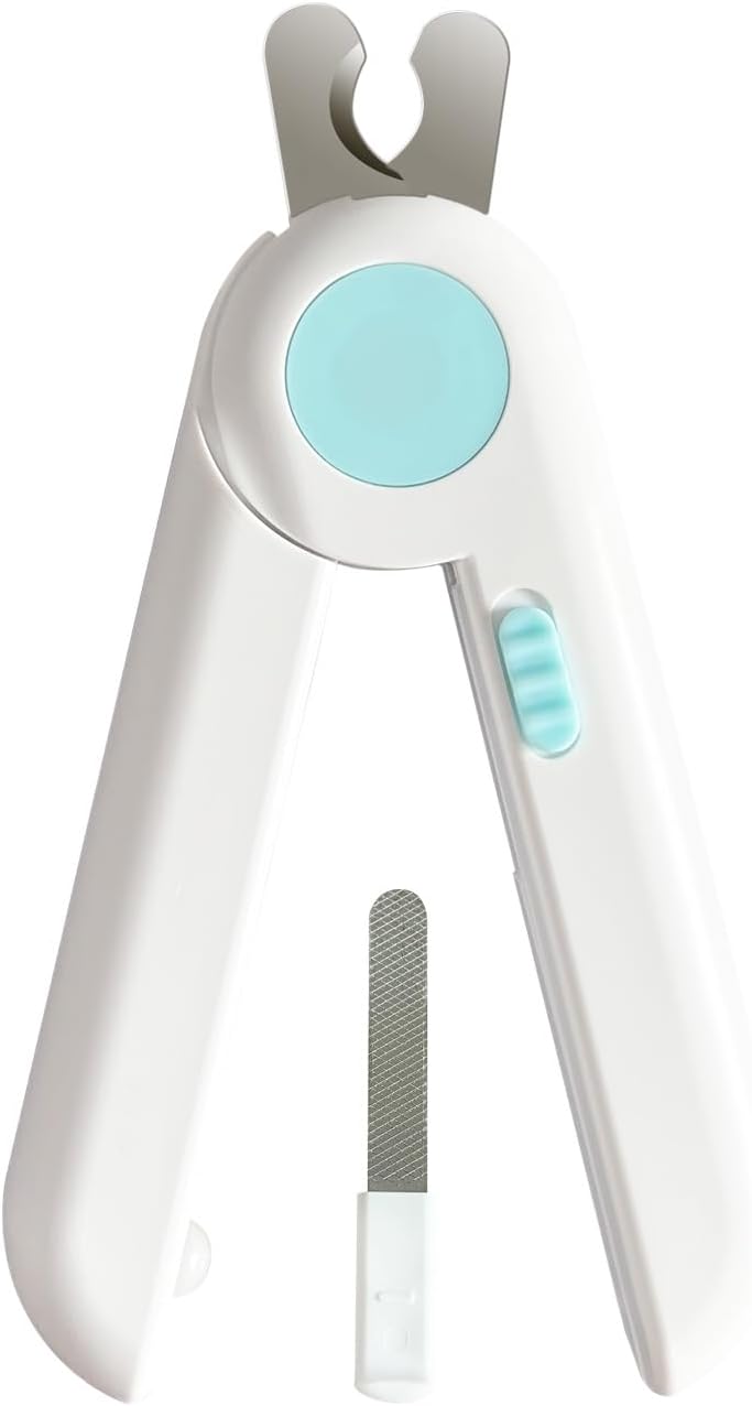Pet Nail Clippers with Light – Safe Trimming for Cats & Dogs, Illuminates Quick to Prevent Overcutting, Includes Nail File for Thick Nails
