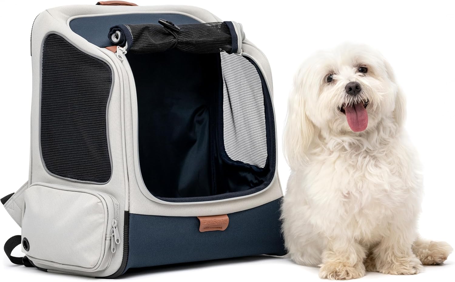 PetSafe Happy Ride Backpack Pet Carrier – Perfect for Dogs & Cats up to 20lbs – Mesh Windows for Comfortable Travel – Harness Tether for Safety – Easy Access Treat Opening – Can be Secured in The Car