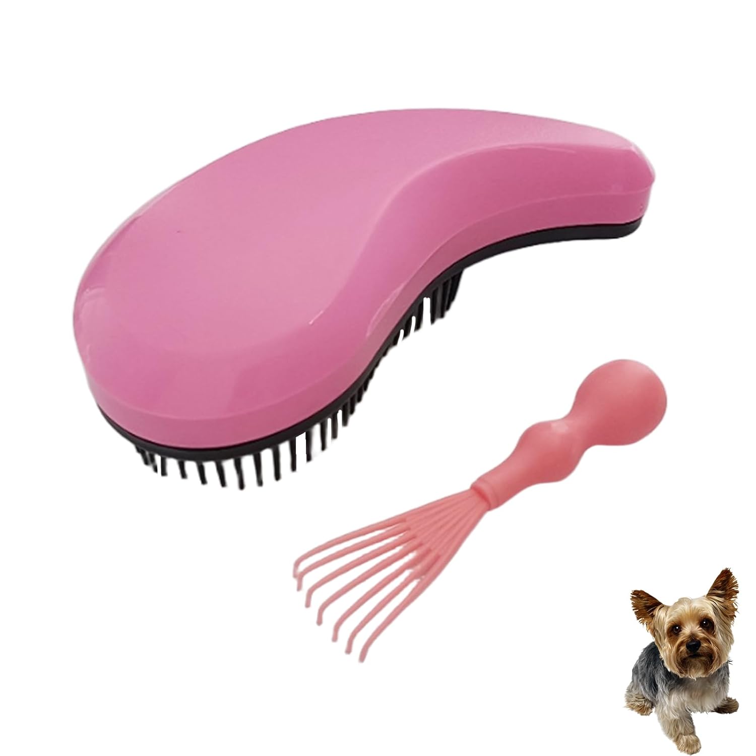 Puppy Brush for Small Dogs – Soft Dog Brush – Perfect Yorkie, Shih Tzu, Maltipoo & Maltese Grooming – Gentle Hair Remover for Easy Pet Grooming at Home (Pink)
