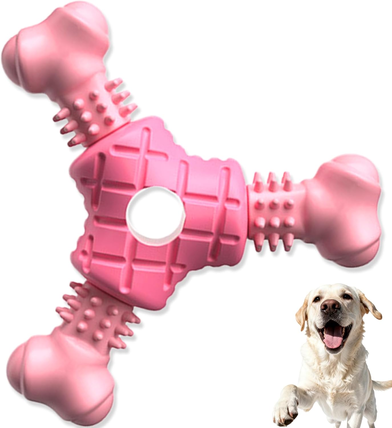 Puppy Chew Toys for Teething, Indestructible Dog Chew Toys for Aggressive Chewers – Small & Medium Breeds, Rubber Dog Bone Toy, Tough Puppy Toys to Keep Them Busy and Relieve Anxiety
