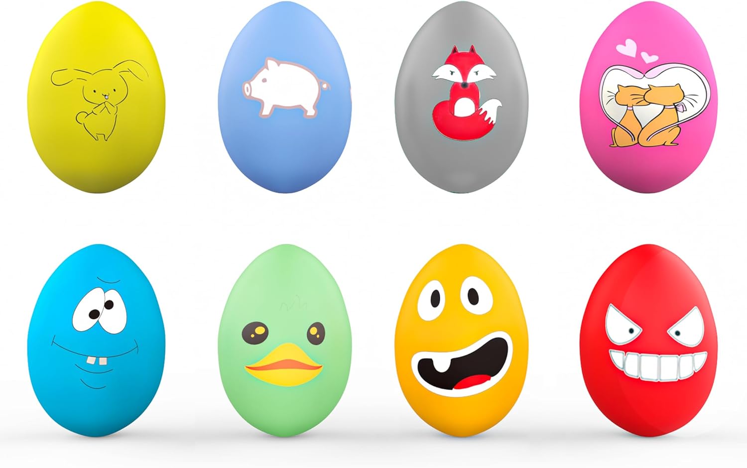 SCHITEC Squeaky Dog Toys, [8 Pack] Latex Squeaker Bouncy Egg for Small Medium Pets Puppies, 2.5” Soft Animal Rubber Interactive Fetch Ball Set