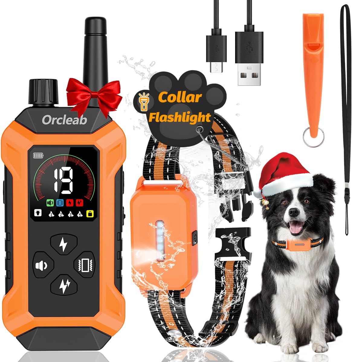 Shock Collar with Remote Control for Dogs, 4400FT, IP67 Waterproof Collar with Beep, Vibration, Safe Shock, Flashlight, Shock Collar for Dogs E-Collars for for Small Medium Large Dogs (5-150Lbs)