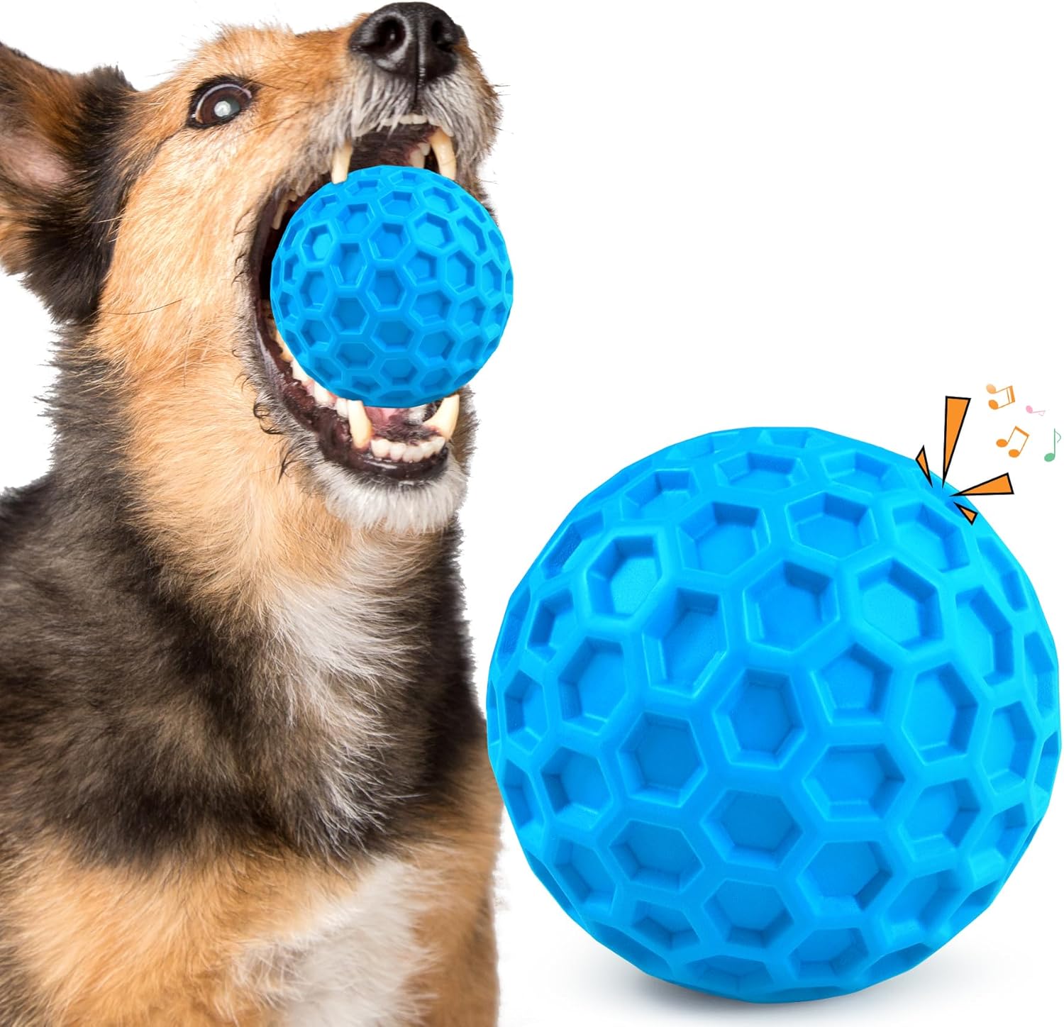 Squeaky Dog Toys for Aggressive Chewers, Indestructible Dog Balls for Aggressive Chewers, Squeaky Balls for Dogs, Interactive Toys for Large Dogs, Funny Heavy Duty Ball