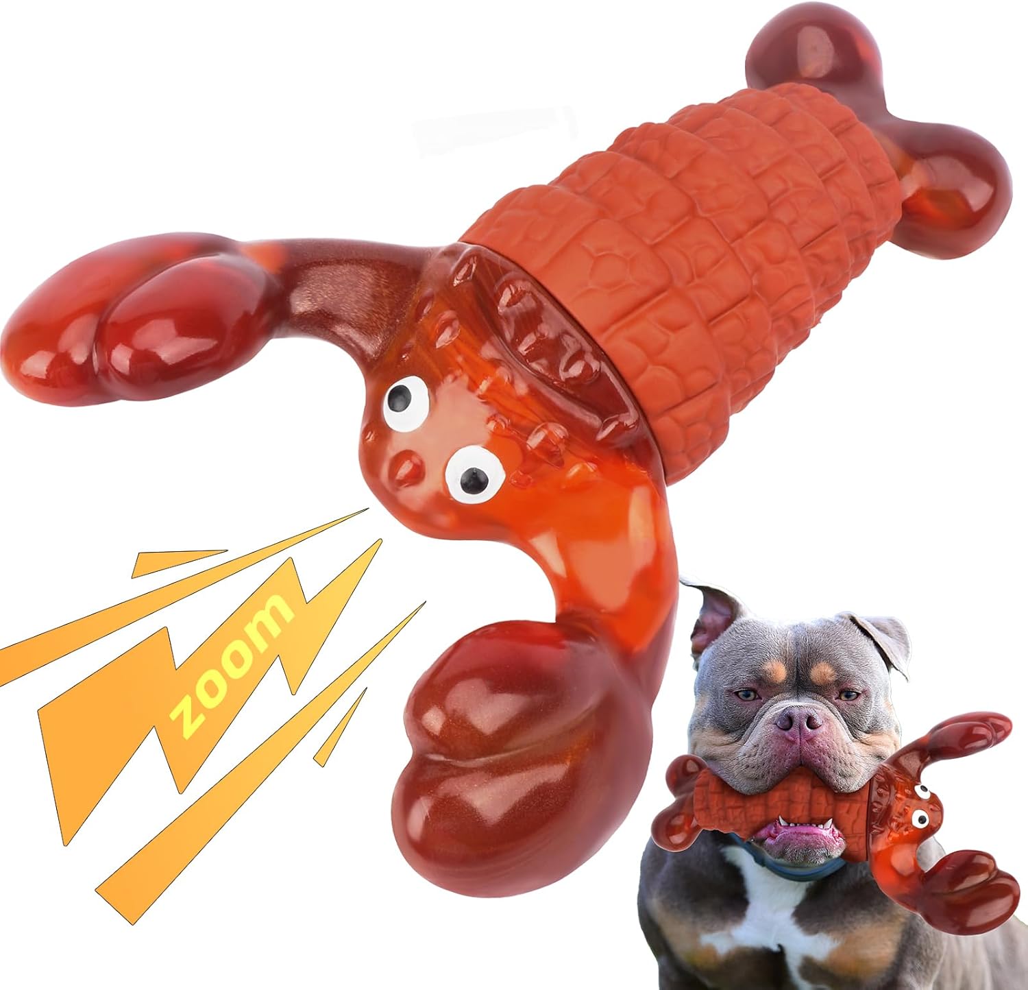 Squeaky Dog Toys for Aggressive Chewers for Large Dogs, Interactive Chew Toys to Keep Them Busy, Indestructible Toys, Tough Toys for Medium Large Dogs (Red)
