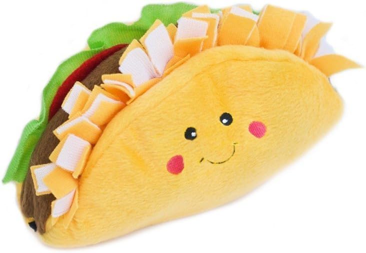 ZippyPaws NomNomz – Dog Squeaky Toys to Keep Them Busy, Funny Food Plush for Small & Medium Dogs, Cute Stuffed Puppy Toy, Pet Products, Gift for Dogs of All Breeds, Soft and Cuddly – Taco
