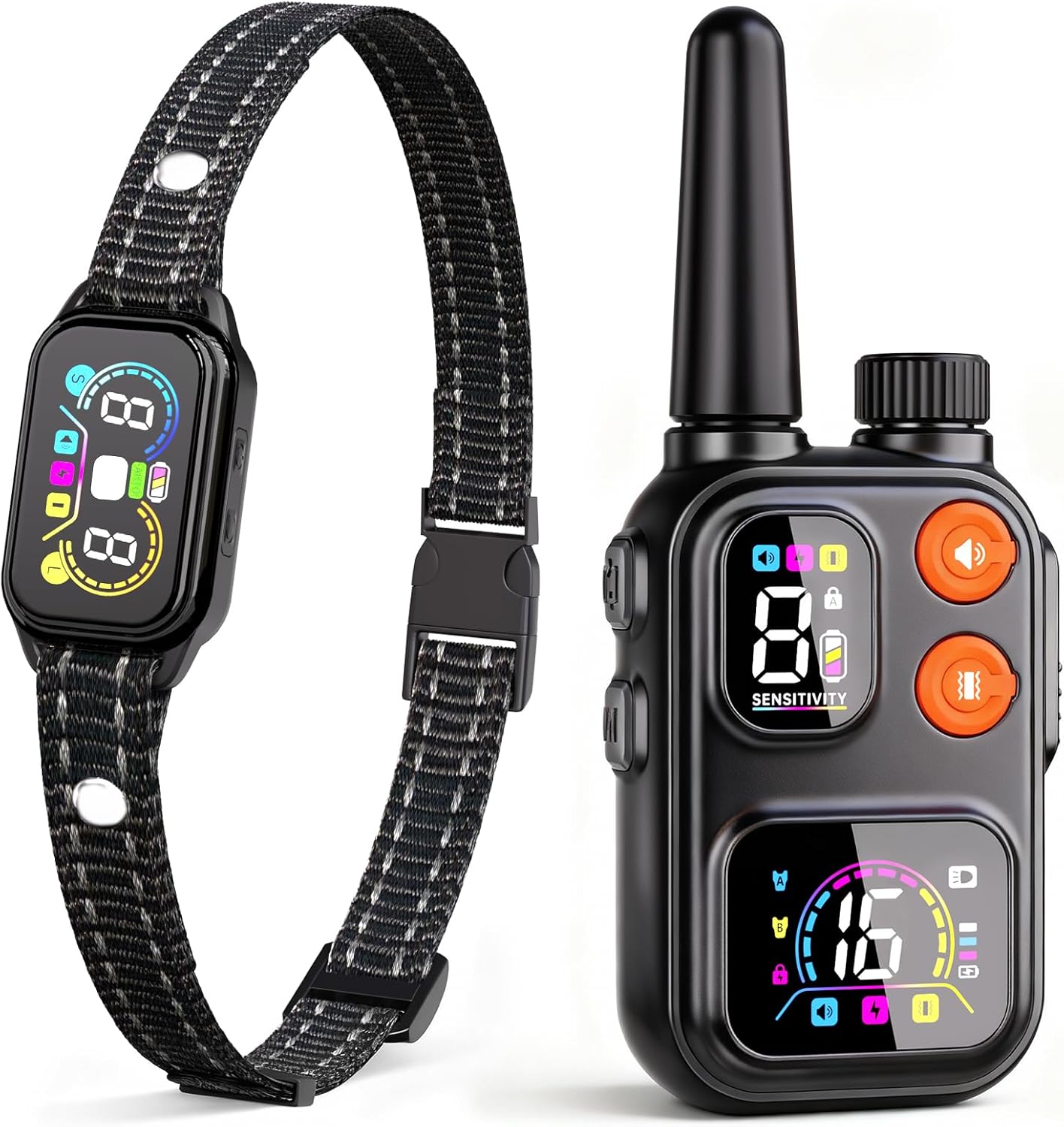 2-in-1 Dog Shock & Bark Collar with Remote – 4500FT Anti-Barking E Collars for Dog Training, IP67 Waterproof for Small Medium Large Breed (8-120Lbs)