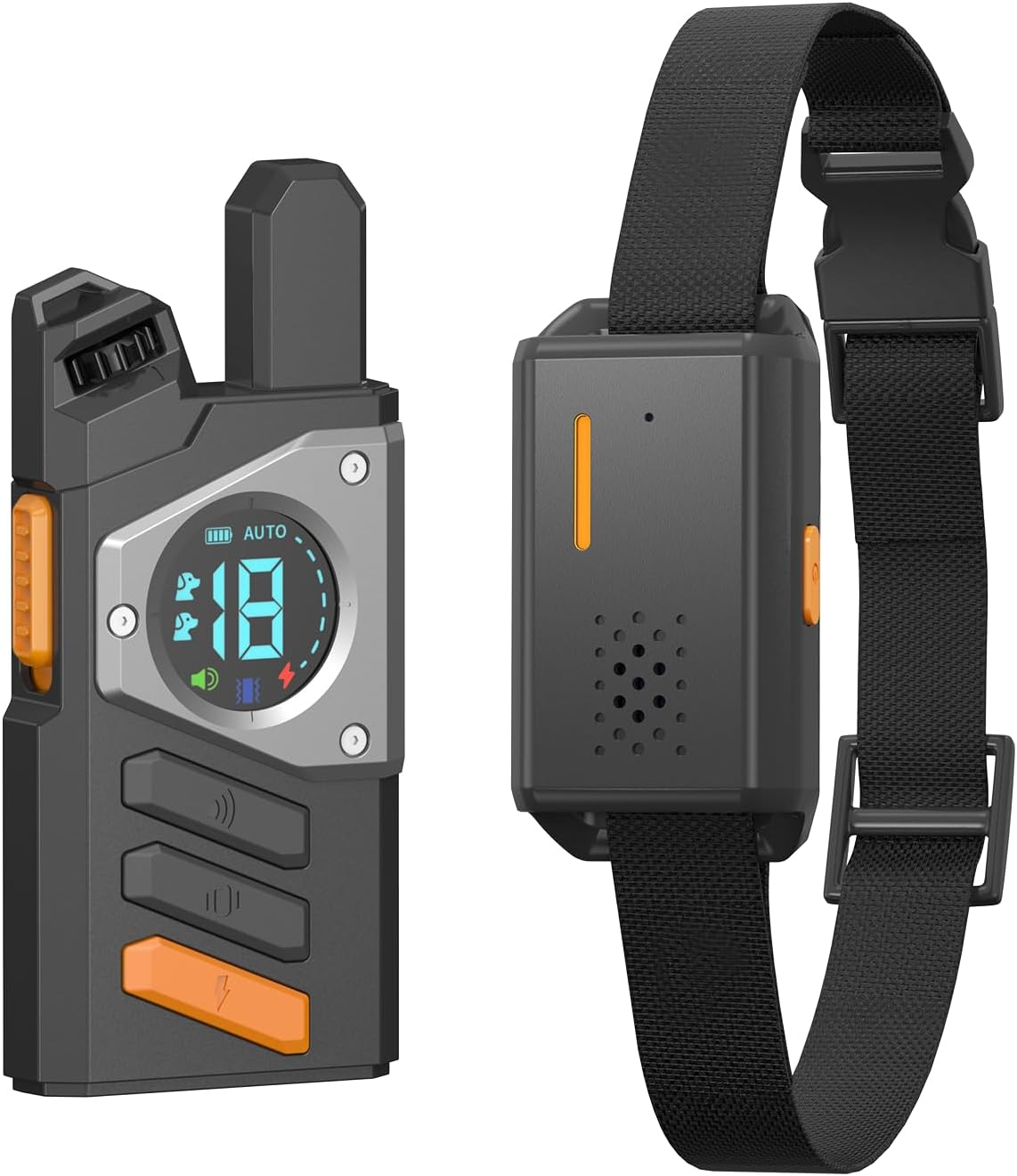 2-in-1 Dog Shock Collar with Remote Control and Automatic Bark Mode – Electric Training Smart Anti Barking Collars for Small Medium Large Dogs E-Collar (5-150Lbs) Waterproof