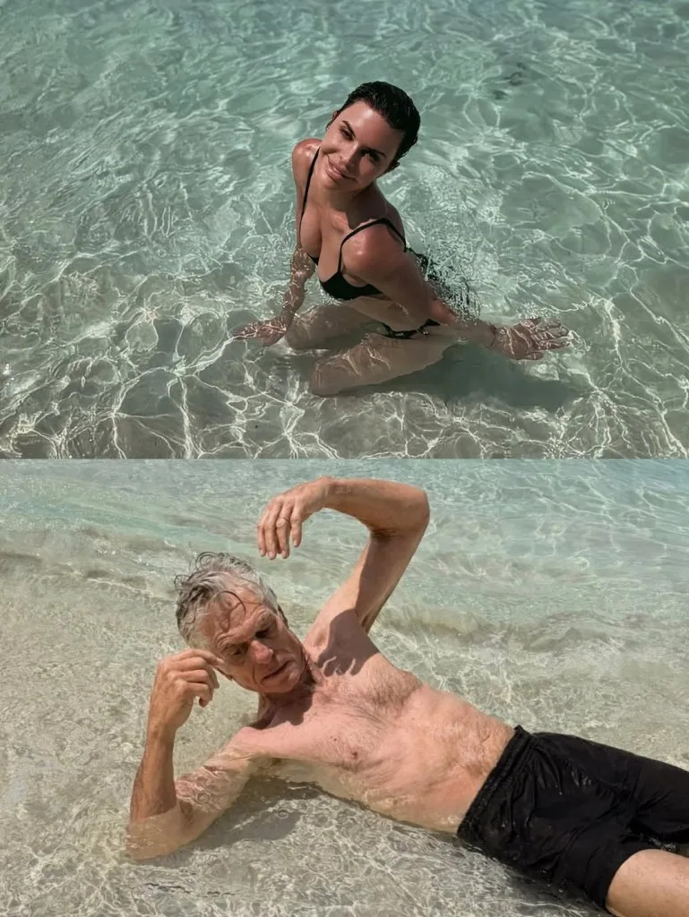 Lisa Rinna and Harry Hamlin shared a pair of photos in which they spoofed beach pics shared by Kylie Jenner and Timothée Chalamet last month. Instagram/lisarinna