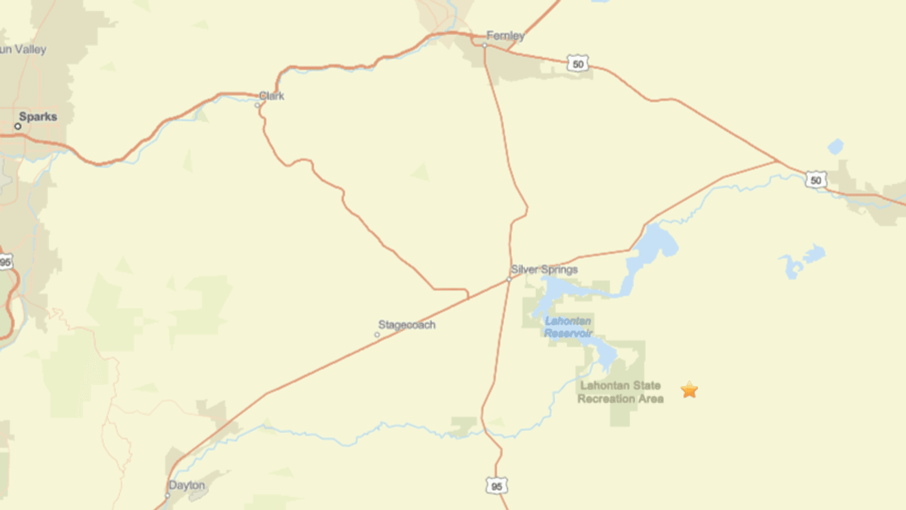 3.4 magnitude earthquake jolts area southeast of Silver Springs